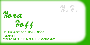 nora hoff business card